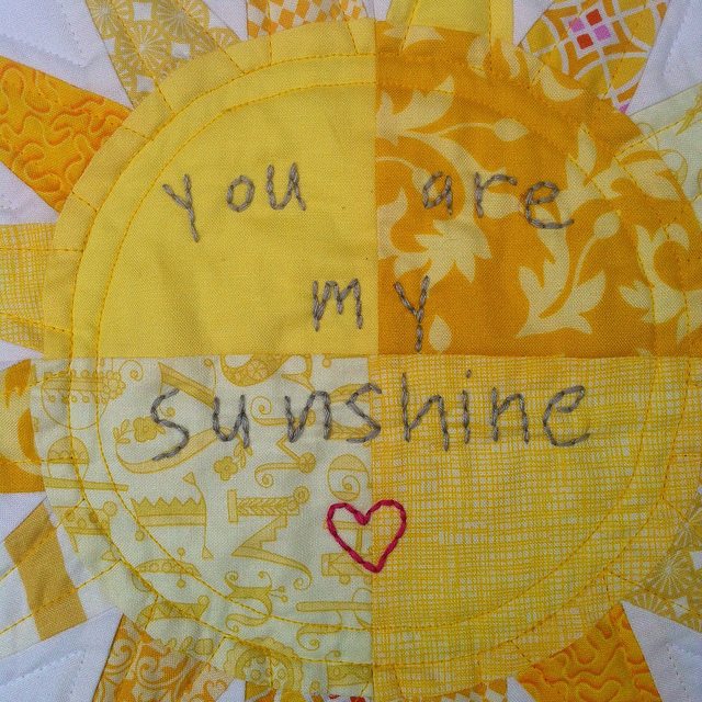 you are my sunshine mini quilt