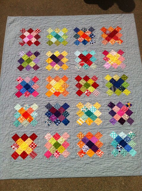 scrappy granny square quilt