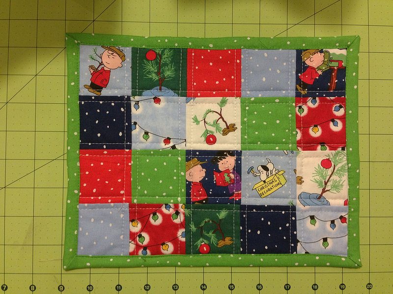 charlie brown christmas mug rug.